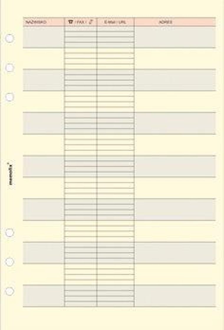 Antra, wkład do organizera MEM/K Adresy