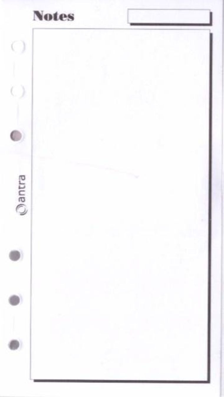 Antra, wkład do organizera, strona, Notes