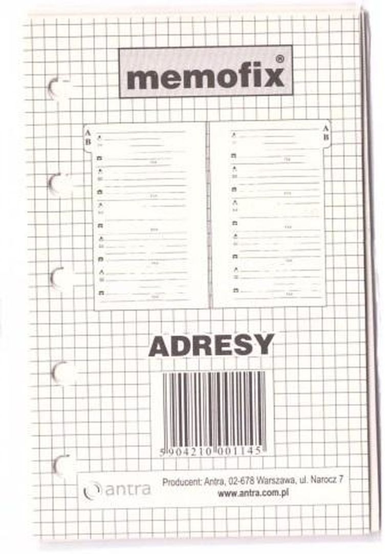 Antra, wkład do segregatora, adresy