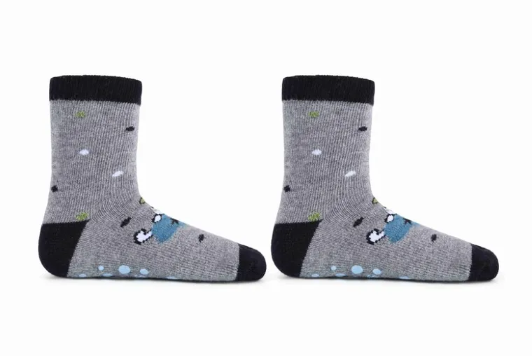 Antypoślizgowe skarpetki chłopięce, ciemnoszare, Be Snazzy