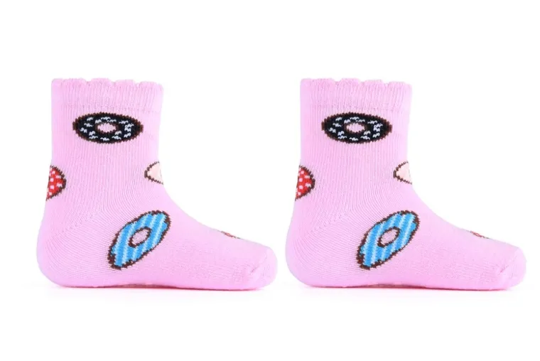 Antypoślizgowe skarpetki dziewczęce, różowe, Be Snazzy