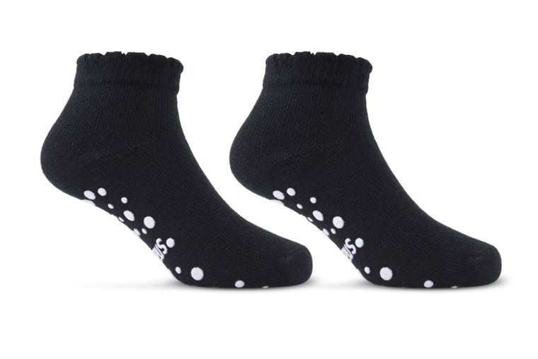 Antypoślizgowe skarpetki dziewczęce, stopki, czarne, Be Snazzy
