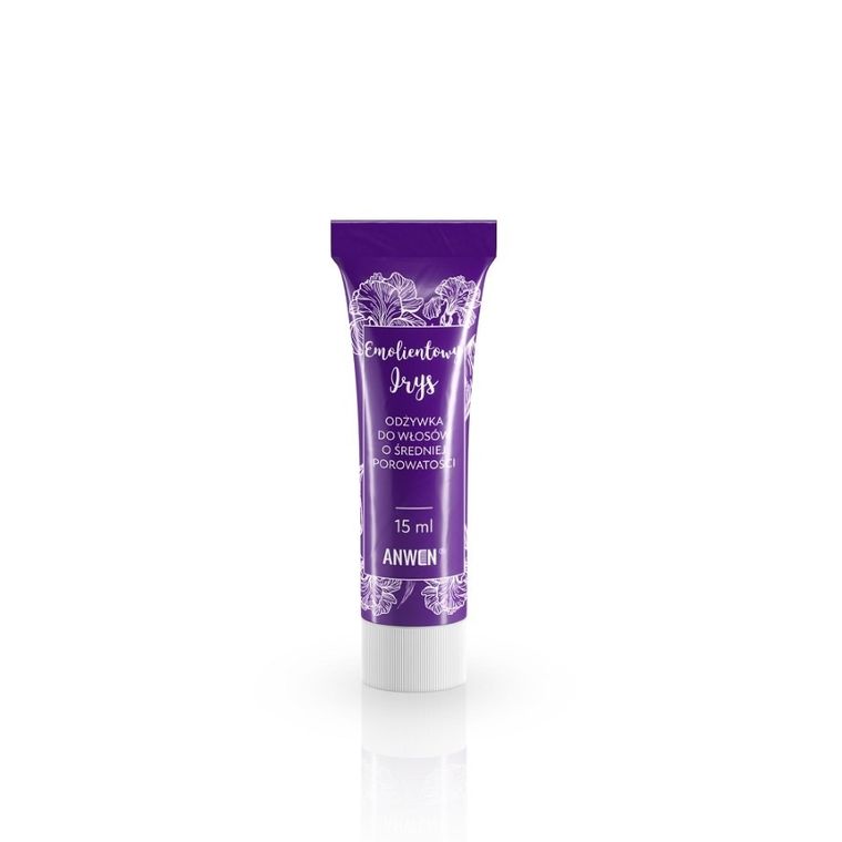 Anwen, mini odżywka do włosów o średniej porowatości, Emolientowy Irys, 15 ml