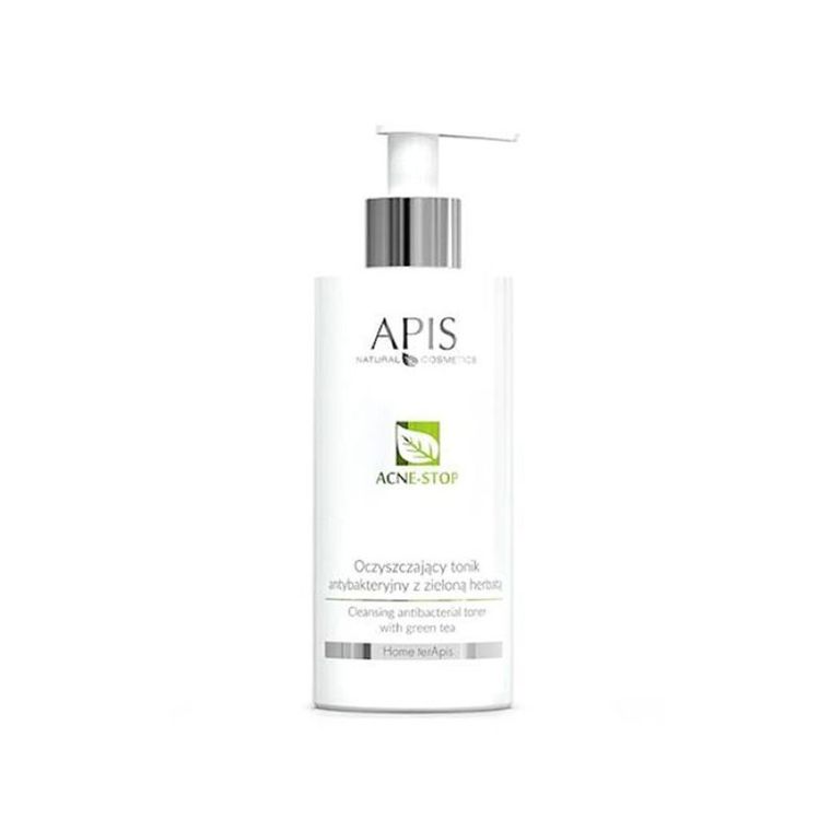 APIS, Acne-Stop, Cleansing Antibacterial Toner, oczyszczający tonik antybakteryjny z zieloną herbatą, 300 ml
