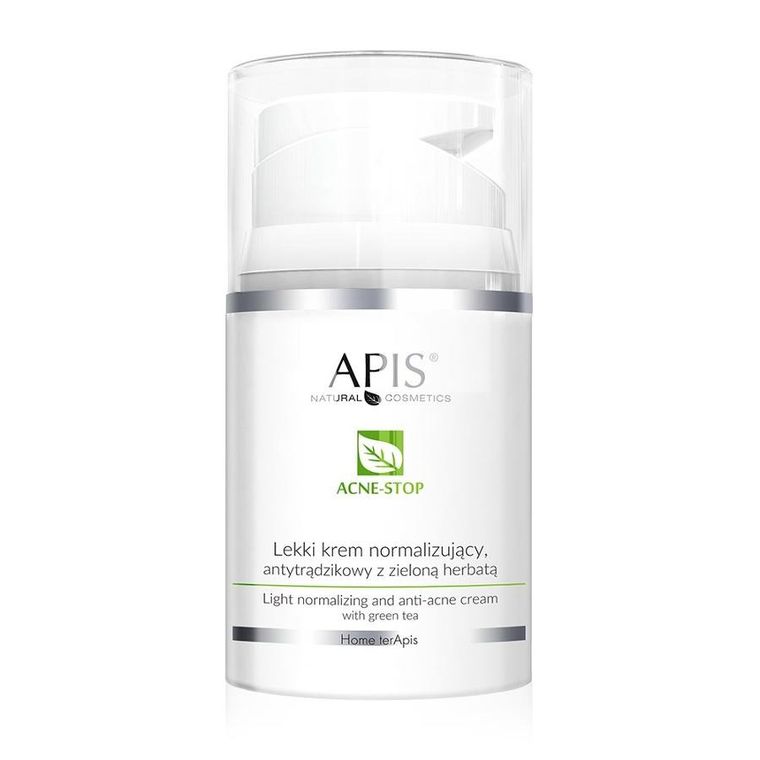 Apis, Acne-Stop lekki, krem normalizujący antytrądzikowy z zieloną herbatą, 50 ml