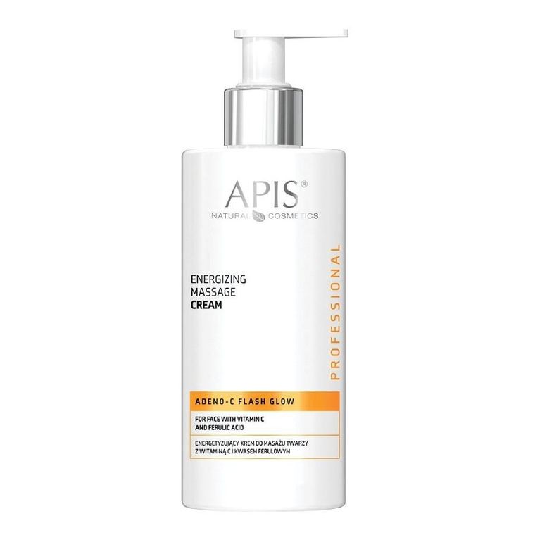 APIS, Adeno-C Flash Glow, krem do masażu twarzy z witaminą C i kwasem ferulowym 300 ml