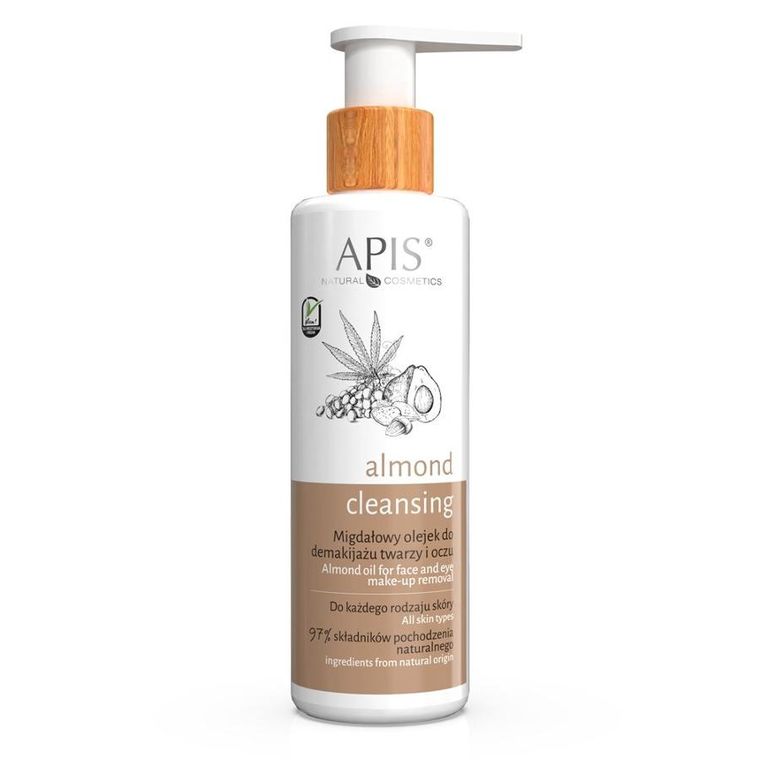 Apis, Almond Cleansing, migdałowy olejek do demakijażu twarzy i oczu, 150 ml