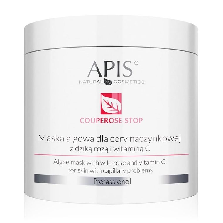 APIS, Couperose-Stop, Algae Mask, maska algowa dla cery naczynkowej z dziką, różą i witaminą C, 200g