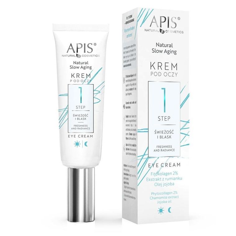 Apis, Natural Slow Aging, krem pod oczy step 1 świeżość i blask, 15 ml
