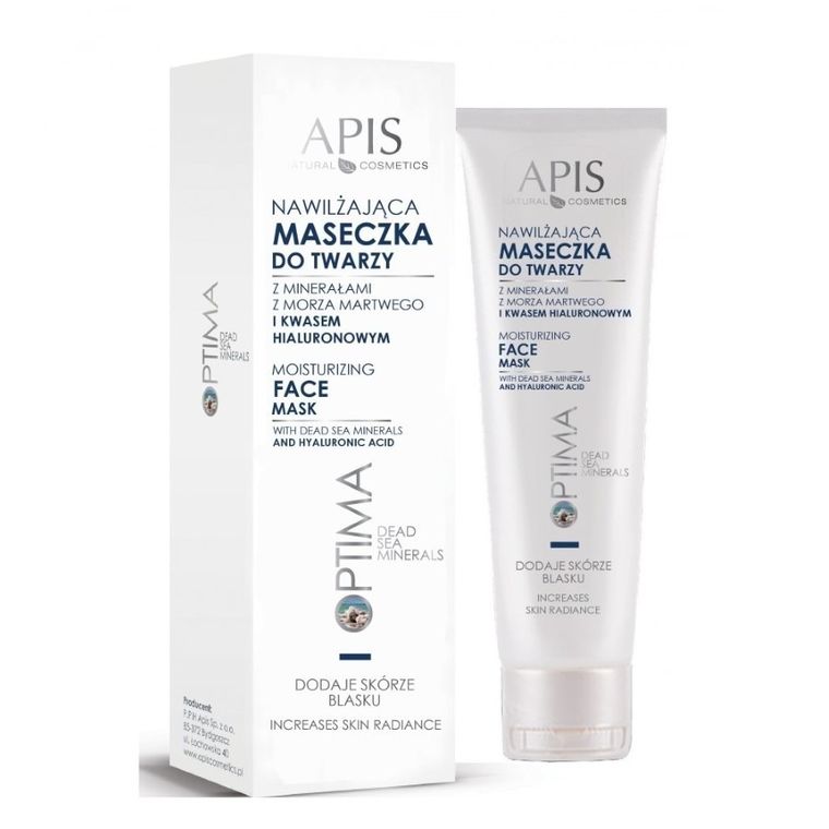 APIS, Optima, Moisturizing Face Mask, maseczka nawilżająca do twarzy z minerałami z Morza Martwego i kwasem hialuronowym, 100 ml