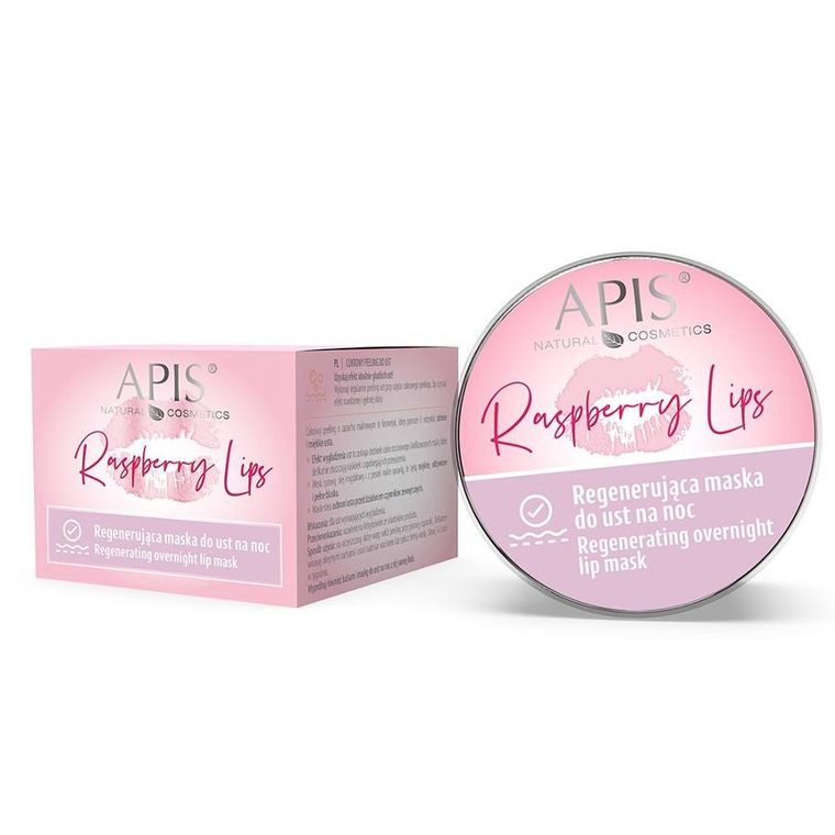 APIS, Raspberry Lips, regenerująca maska do ust na noc, 10 ml