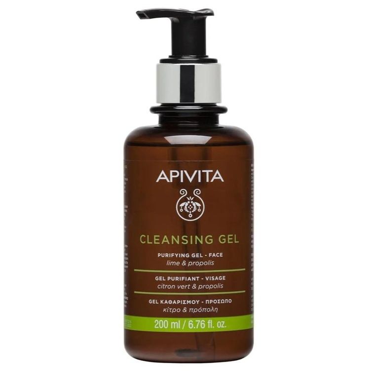 Apivita, Cleansing Gel Purifying, oczyszczający żel do twarzy z limonką i propolisem, 200 ml