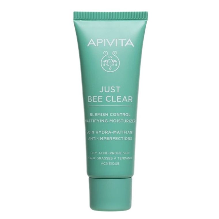 Apivita, Just Bee Clear Blemish Control Mattifying Moisturizer, matujący żel-krem na skórę tłustą i skłonną do trądziku, 40 ml