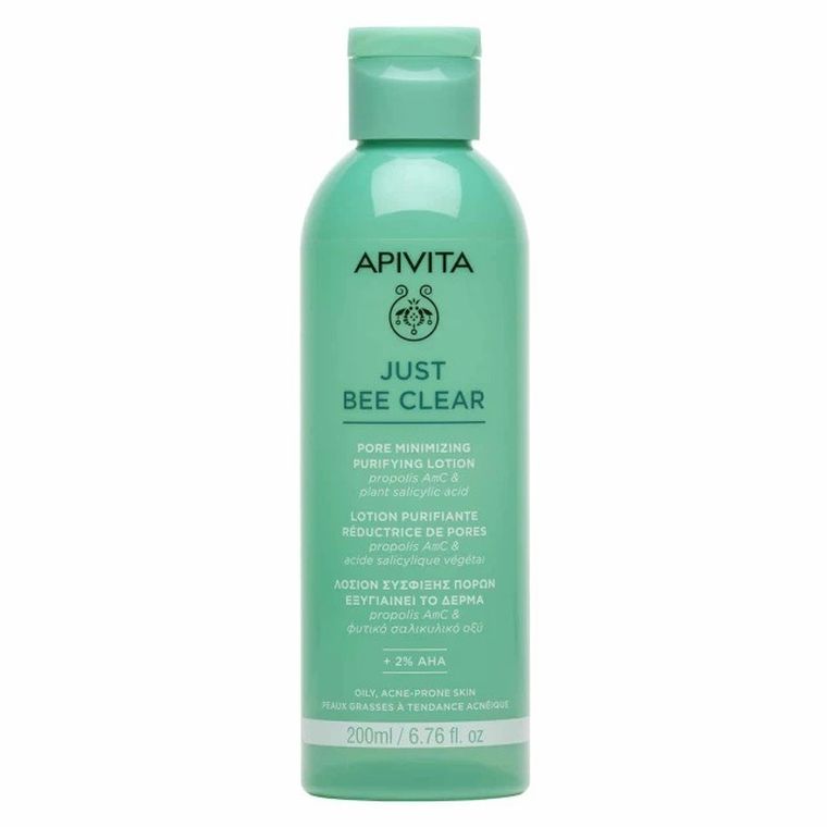 Apivita, Just Bee Clear Pore Minimizing Purifying Lotion, matujący tonik oczyszczający do cery tłustej, 200 ml