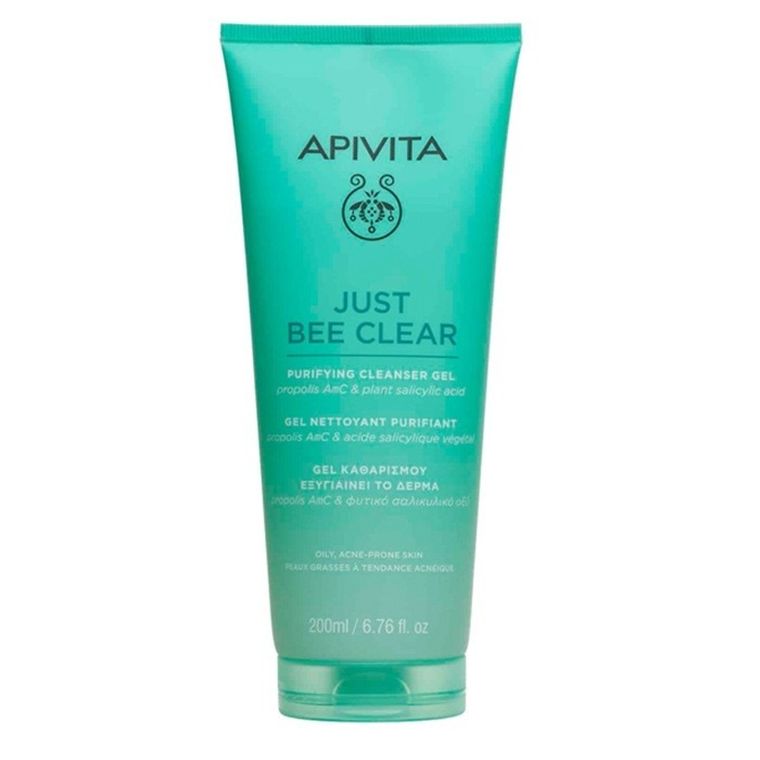 Apivita, Just Bee Clear Purifying Cleansing Gel, żel oczyszczający do cery tłustej i trądzikowej, 200 ml