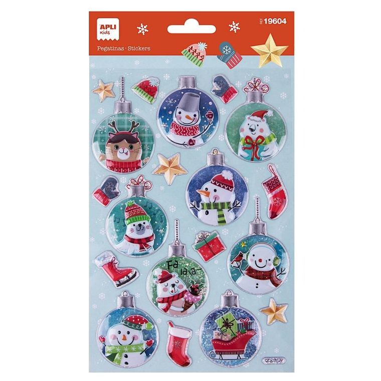 Apli Kids, Bombki z bałwankami, świąteczne naklejki