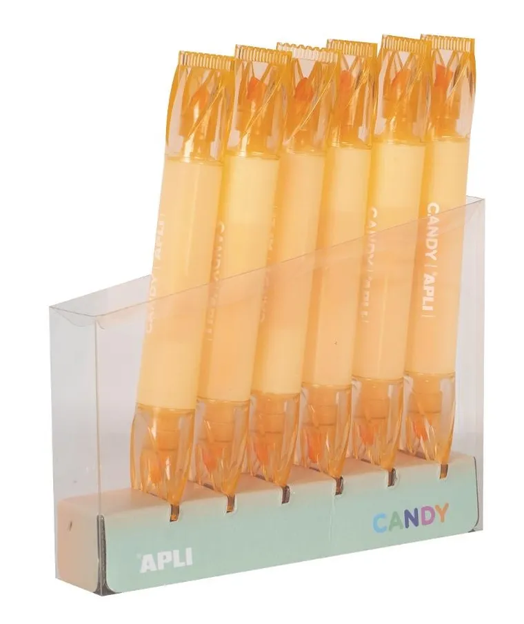 Apli Kids, Candy, marker fluorescencyjny z podwójną końcówką, pomarańczowy, 1 szt.