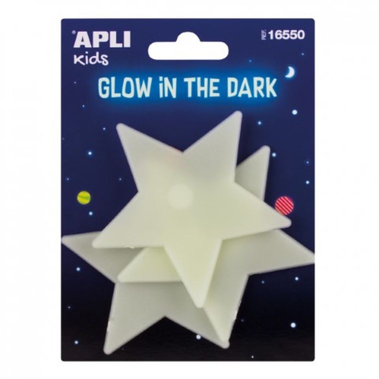 Apli Kids, fluorescencyjne naklejki, duże gwiazdki