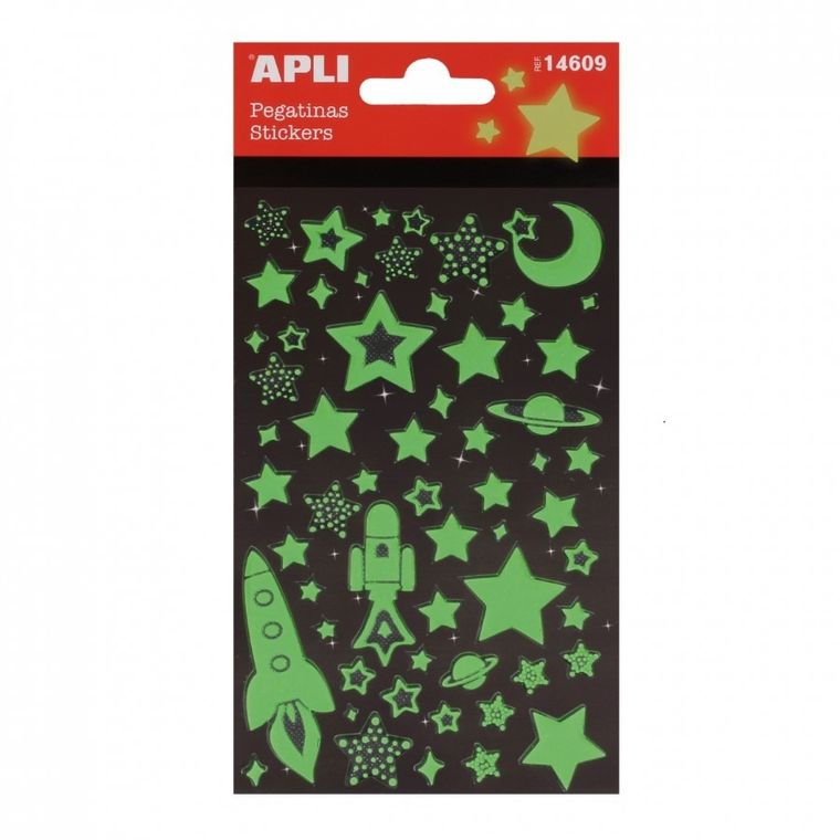 Apli Kids, fluorescencyjne naklejki, kosmos