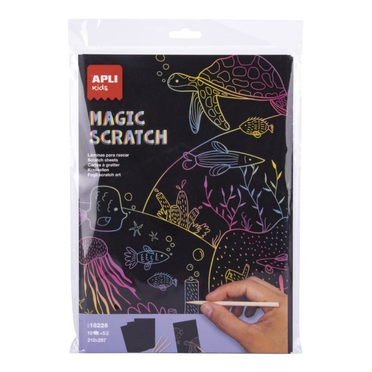 Apli Kids, Magic Scratch, wydrapywanki, A4, 10 arkuszy