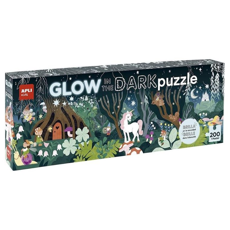 Apli Kids, Magiczny las, puzzle świecące w ciemności, 200 elementów