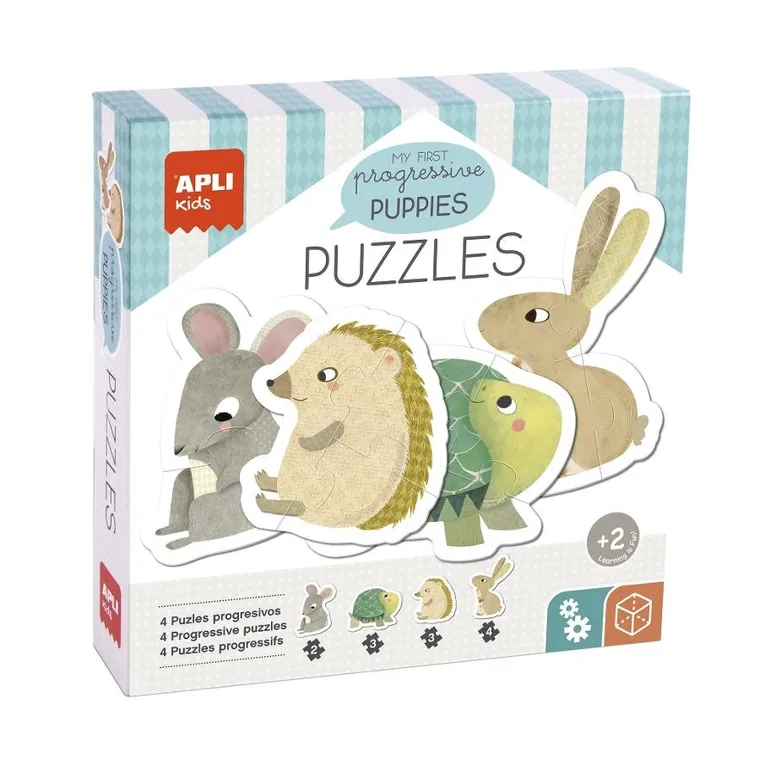 Apli Kids, My First, Zwierzątka, puzzle progresywne, 2, 3, 4 elementy, 2+