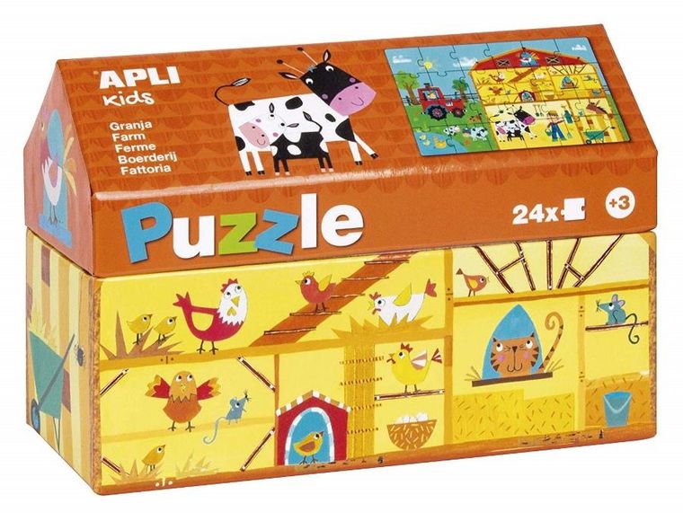 Apli Kids, Na wsi, puzzle w kartonowym domku, 24 elementy
