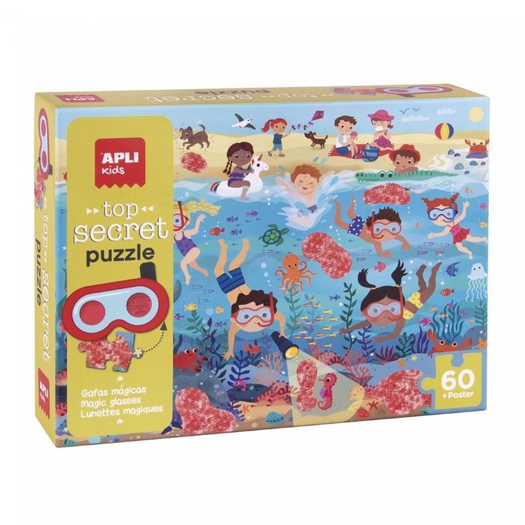 Apli Kids, Plaża, puzzle z magicznymi okularami