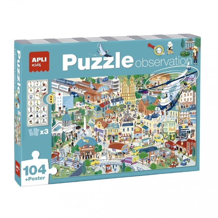 Apli Kids, puzzle obserwacyjne, Miasto, 104 elementy