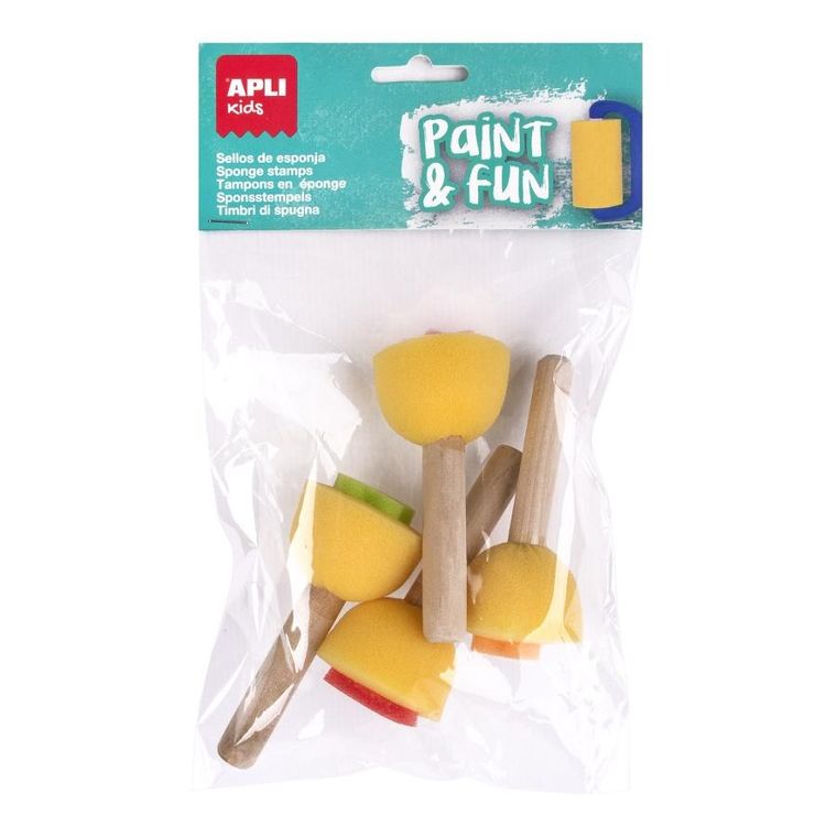Apli Kids, stempelki z gąbki z drewnianą rączką
