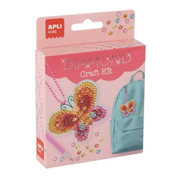 Apli Kids, zestaw do robienia diamentowych breloczków, Motyl
