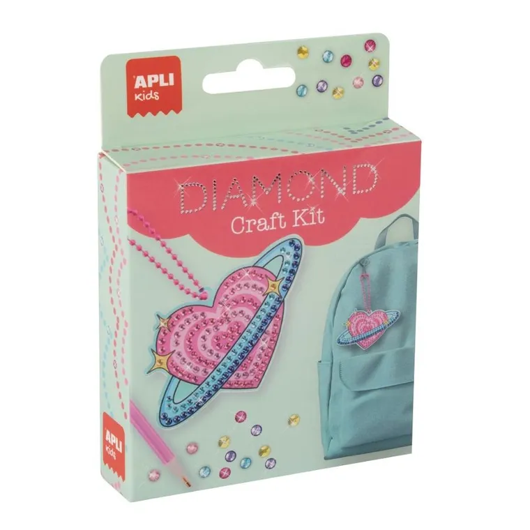 Apli Kids, zestaw do robienia diamentowych breloczków, Planeta Serce