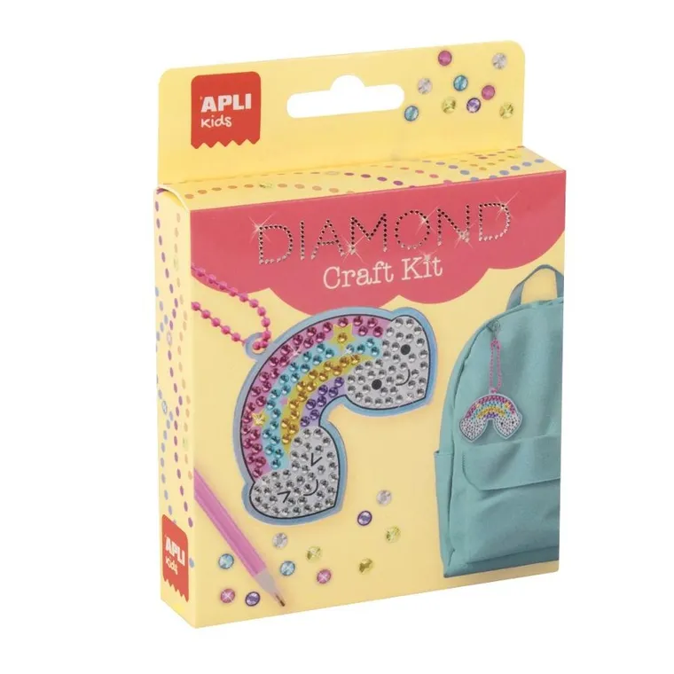 Apli Kids, zestaw do robienia diamentowych breloczków, Tęcza