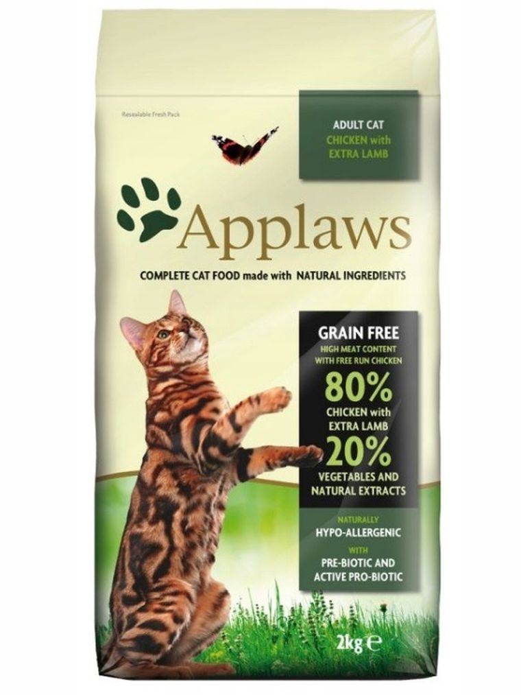 Applaws, Adult, kurczak i jagnięcina, sucha karma dla kota, 2 kg
