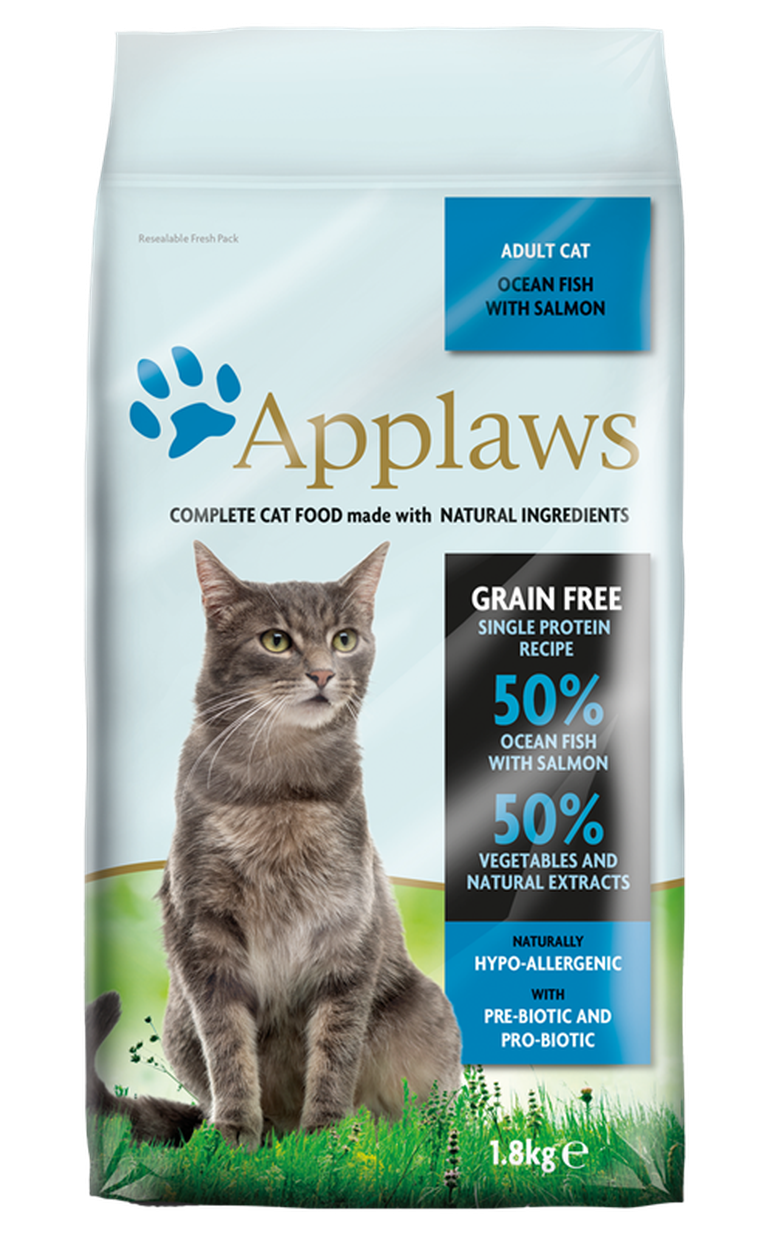 Applaws, Adult, ryba oceaniczna i łosoś, sucha karma dla kota, 1,8 kg