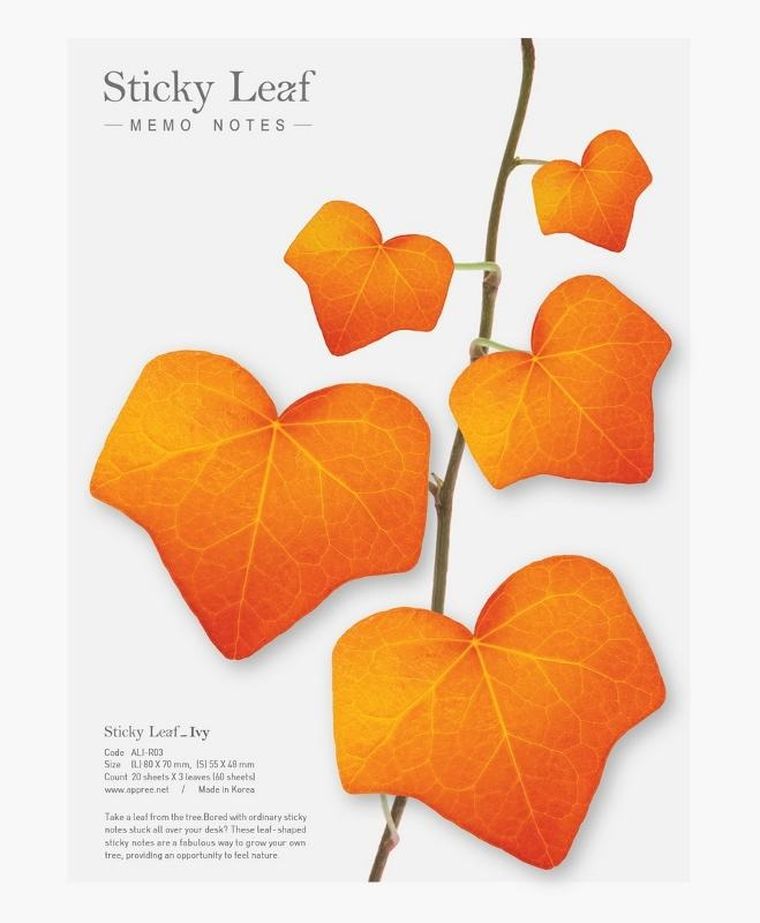 Appree, karteczki samoprzylepne, bluszcz, czerwony, rozmiar L