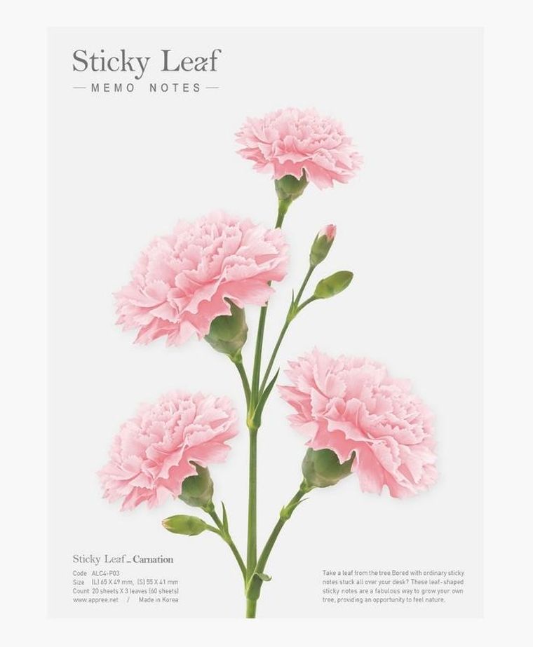 Appree, karteczki samoprzylepne, goździk, różowy, rozmiar L