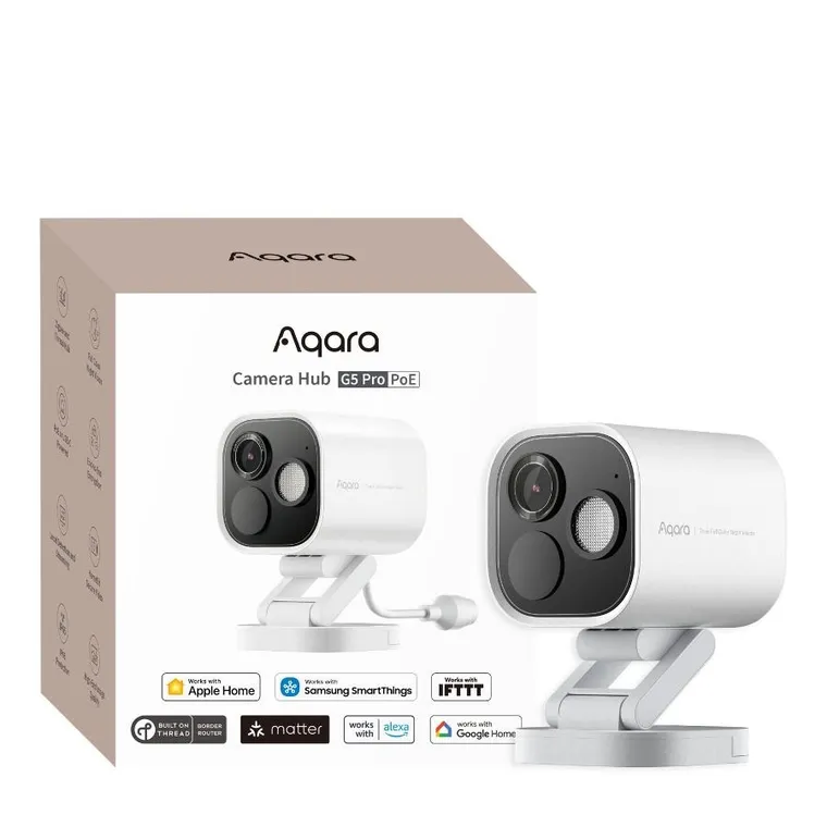 Aqara, Camera Hub G5 Pro PoE, kamera IP, 1520p, Zigbee, biała