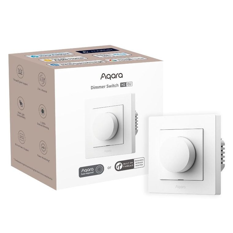 Aqara, Dimmer Switch H2 EU, ściemniacz światła z pokrętłem, Thread, Zigbee, biały