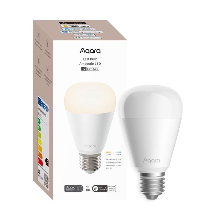 Aqara, LED Bulb T2 CCT E27, żarówka LED, Thread, Zigbee, Bluetooth, 950lm, 10.5W