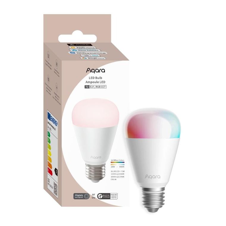 Aqara, LED Bulb T2 RGB CCT E27, żarówka LED, Thread, Zigbee, Bluetooth, 950lm, 10.5W