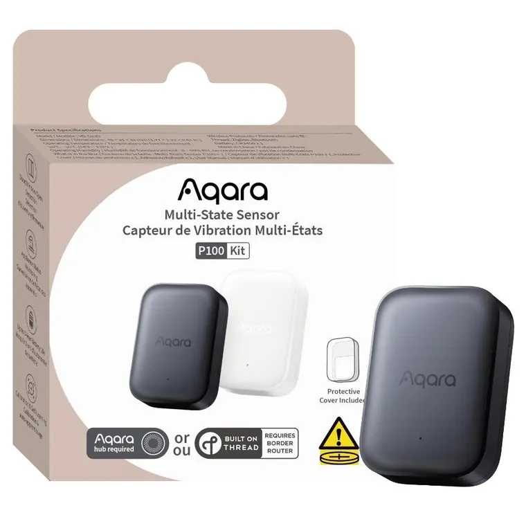 Aqara, Multi-State Sensor P100 Kit, wielofunkcyjny czujnik, Zigbee, Thread, szary