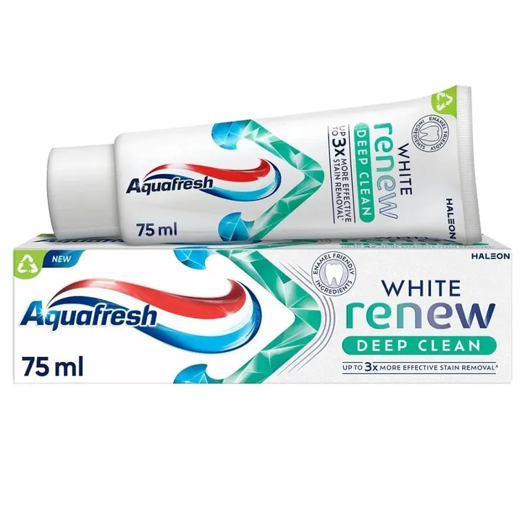 Aquafresh, White Renew Deep Clean, pasta do zębów z fluorkiem, 75 ml