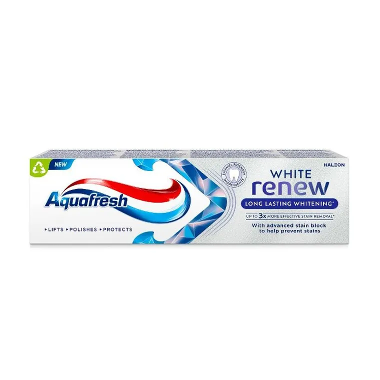 Aquafresh, White Renew Long Lasting Whitening, pasta do zębów z fluorkiem, 75 ml