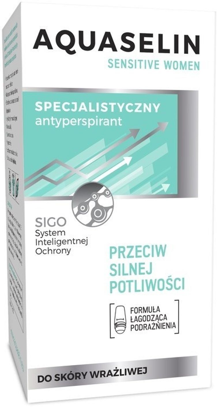 Aquaselin, Sensitive, dezodorant roll-on dla kobiet, 50 ml