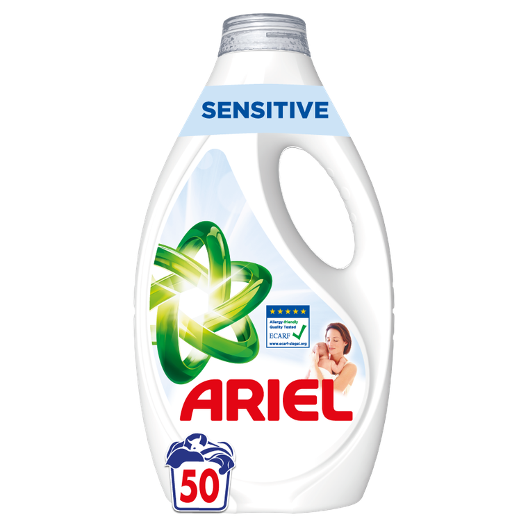 Ariel, płyn do prania, 50 prań, Sensitive