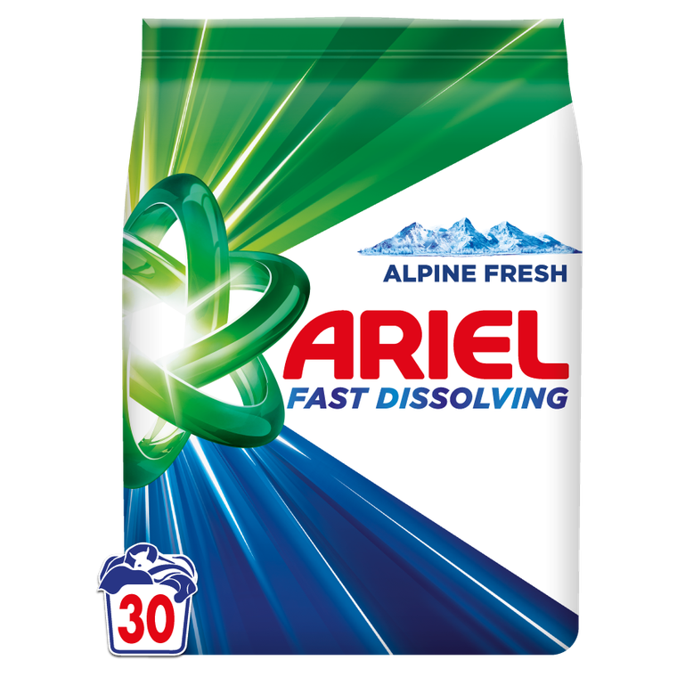 Ariel, proszek do prania, detergent piorący, 1.65 kg, 30 prań, Alpine Fresh