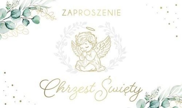 Armin Style, zaproszenie, chrzest, 160-95 mm, 10 szt.