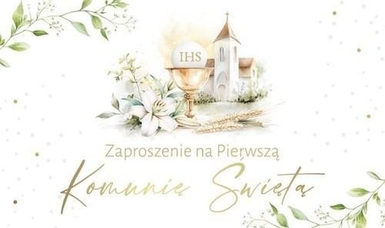 Armin Style, zaproszenie, komunia, 160-95 mm, 10 szt.