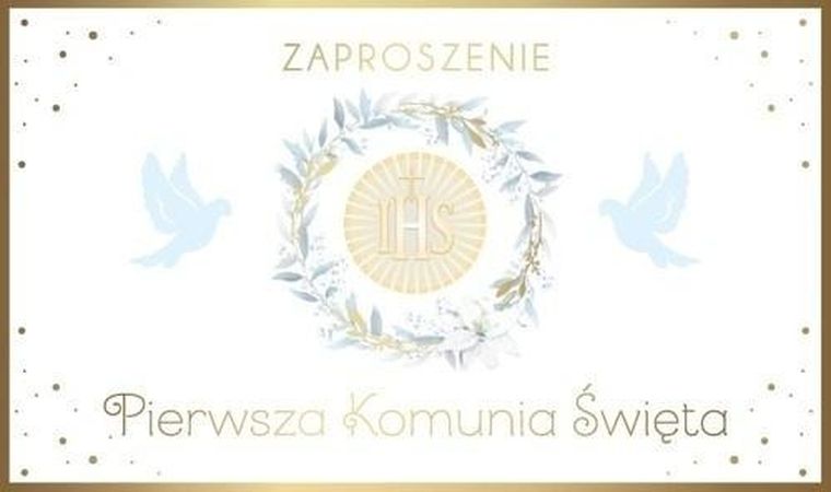 Armin Style, zaproszenie, komunia, 160-95 mm, 10 szt.